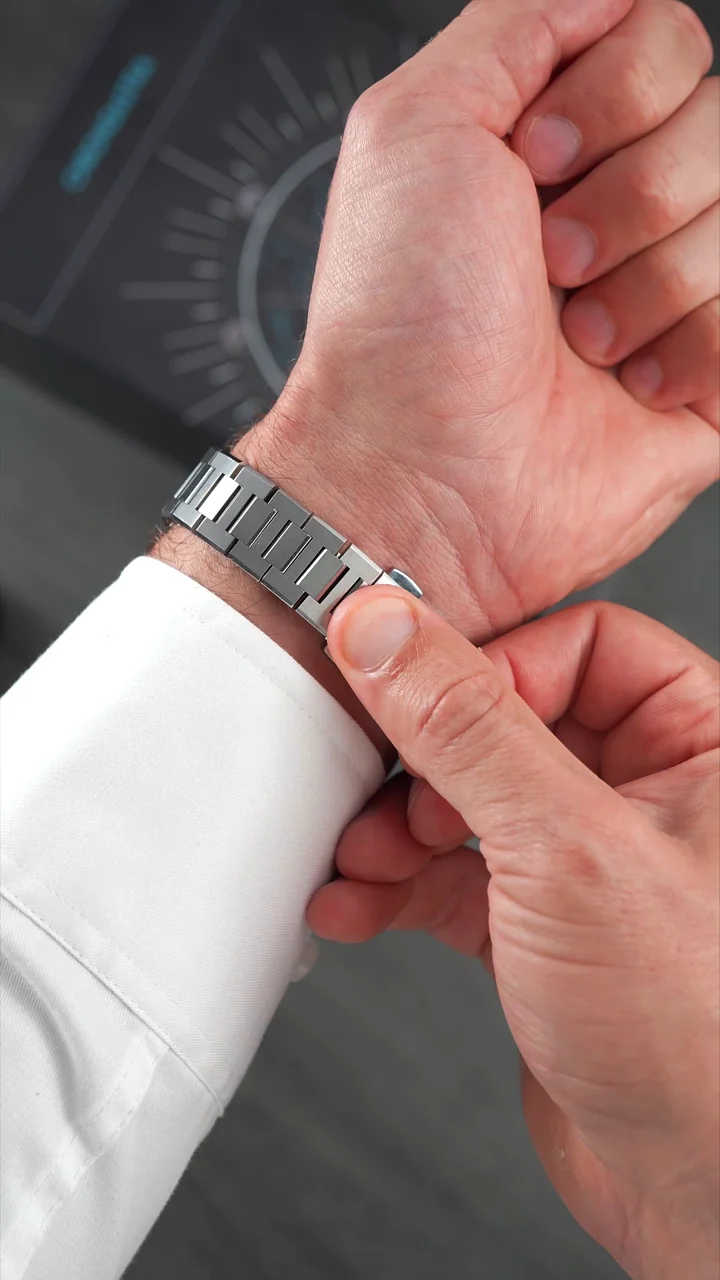 ChronoAstra titanium watch and bracelet on the wrist
