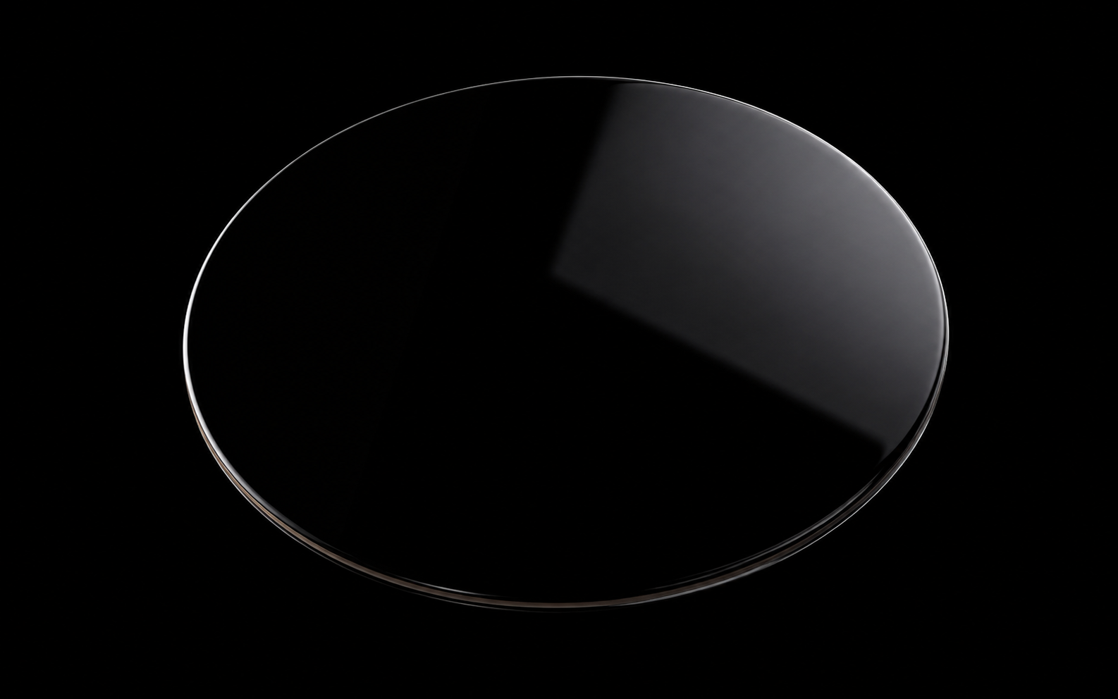 Blank ultra black enamel dial blank before pad printing, with no hands, indices or artwork